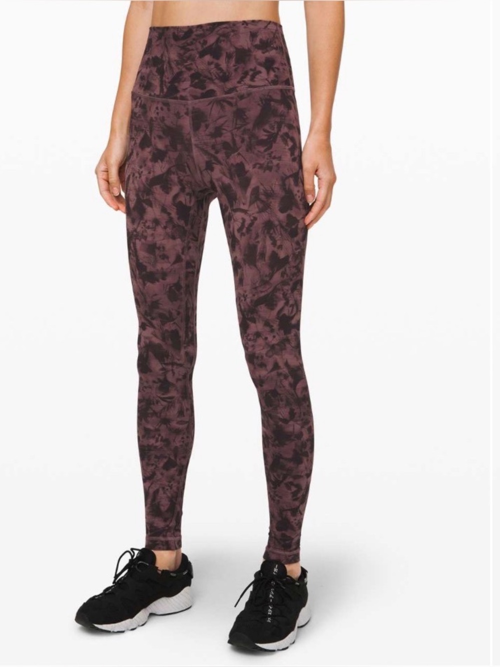 Align Lululemon athletica Mini Dusk Floral Antique Bark Black Leggings 27”